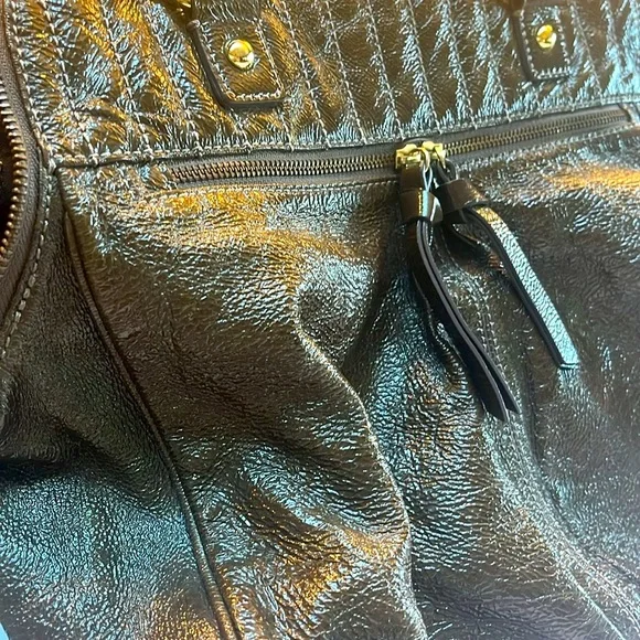 J Crew Dark Brown Patent Leather Tote - Picture 9 of 16